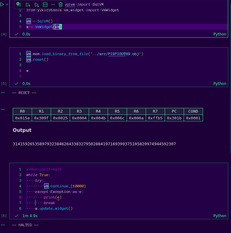 LC-3 SQL VM interactive widget screenshot