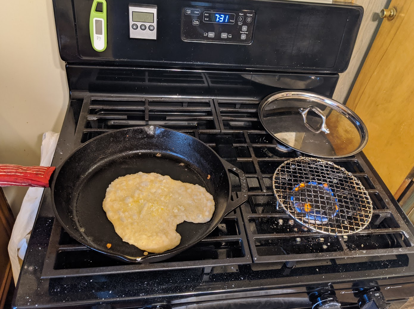 Cast Iron and grill setup