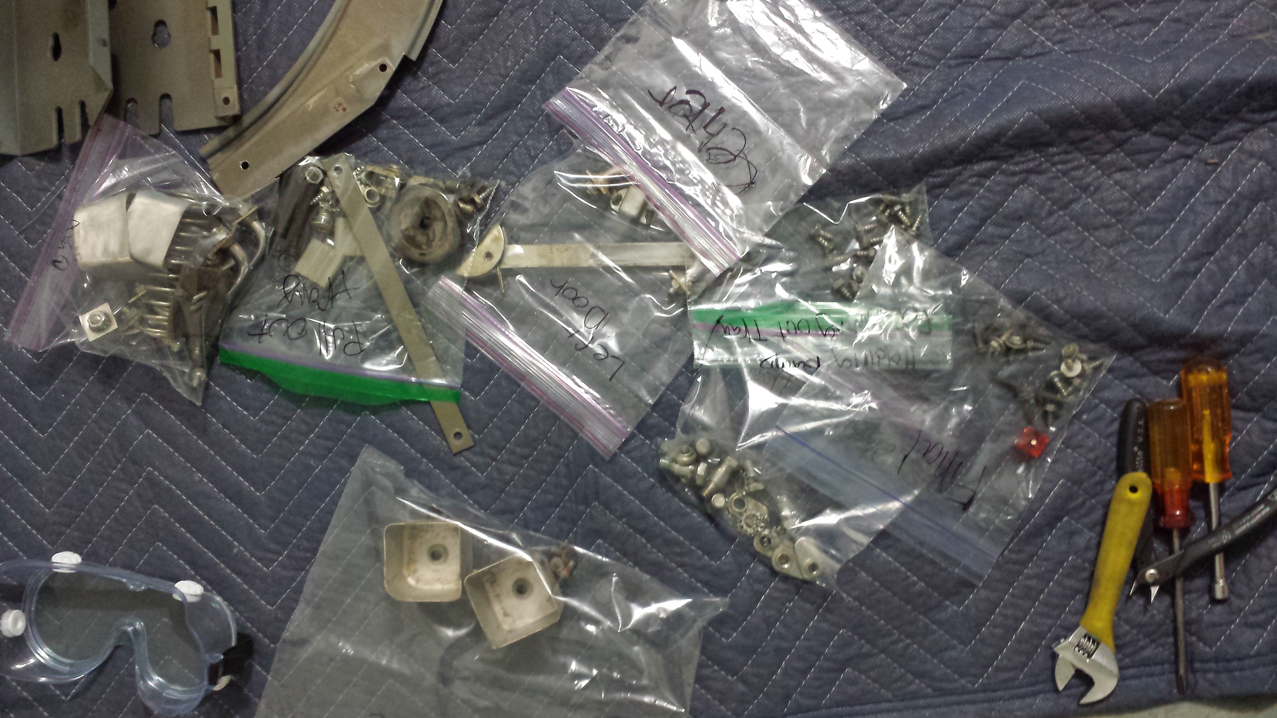 Sorted hardware bags