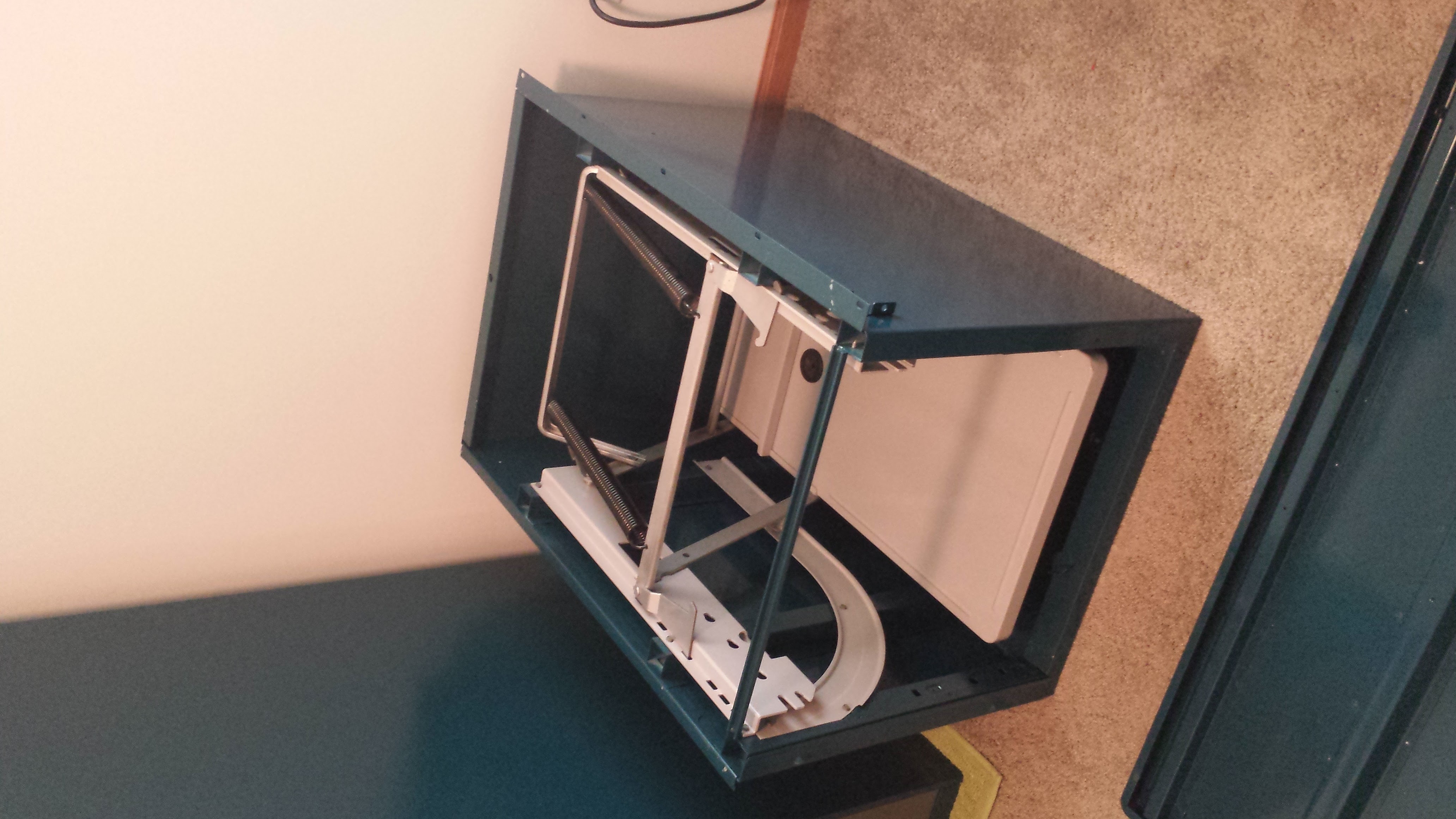 Typewriter shelf installed
